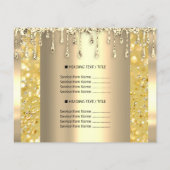 Logo Beauty Makeup Nails Price List Gold SPA チラシ (裏面)