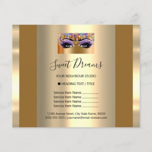 Logo Beauty Salon Makeup Price List Mustard チラシ