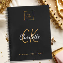 Logo black gold monogram modern business