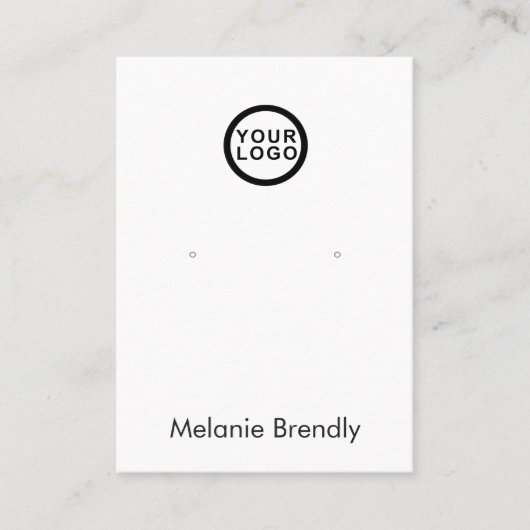 Logo Black White Jewelry Earring Display 名刺 (正面)