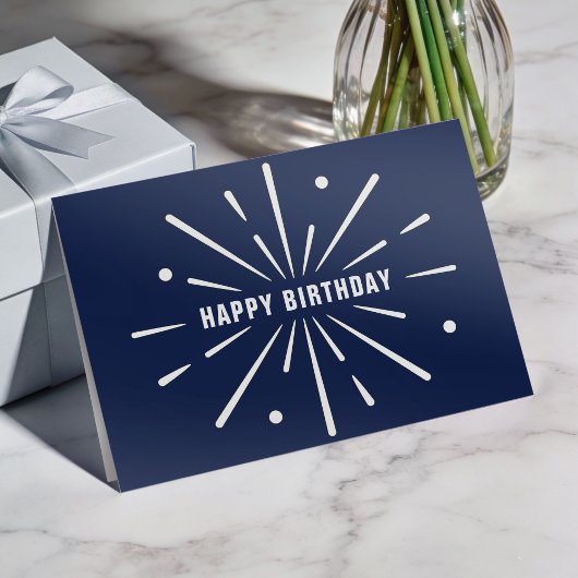 Logo Blue White Simple Corporate Birthday Card シーズンカード