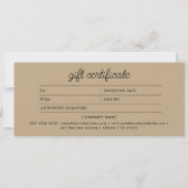 Logo Boho Beige Script Modern Gift Certificate (正面)