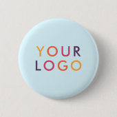 Logo Business Branding Template Pastel Blue 缶バッジ (正面)