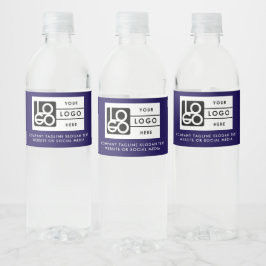 Logo Business Corporate Company Minimalist Blue ペットボトルラベル