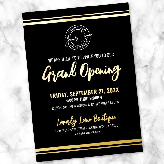 Logo Business Grand Opening 箔招待状