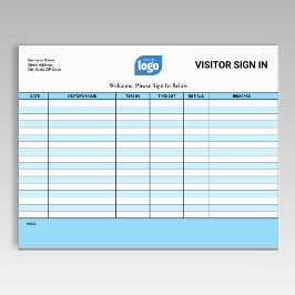 Logo Business Guest Visitor Sign In Sheet Notepad ノートパッド