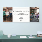 Logo Business | Minimalist Modern Photo White 横断幕 (トレードショー)