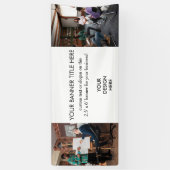 Logo Business | Minimalist Modern Photo White 横断幕 (縦)