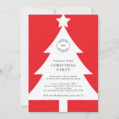 Logo Christmas Tree Corporate Party Red  招待状 (正面)
