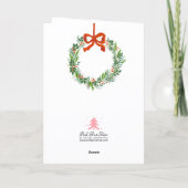 Logo Christmas Wreath Hand Painted Business シーズンカード (裏面)