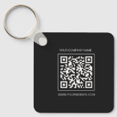 Logo, custom QR code  text double sided black  キーホルダー (正面)