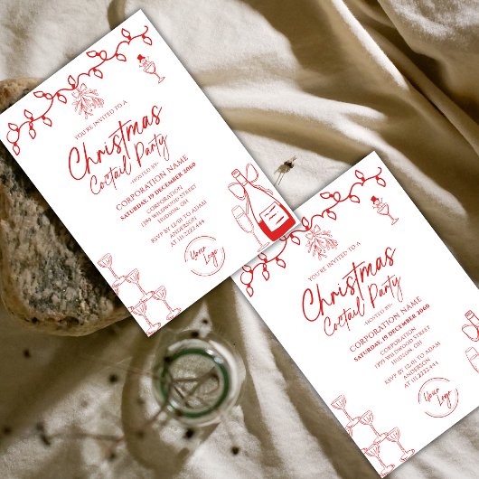 LOGO Doodle Corporation Christmas Coctail Party 招待状