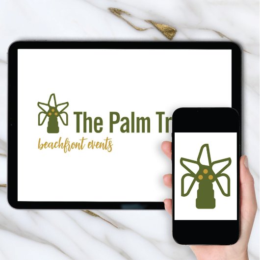 Logo Download Coconut Palm Tree Tropical Brand 招待状