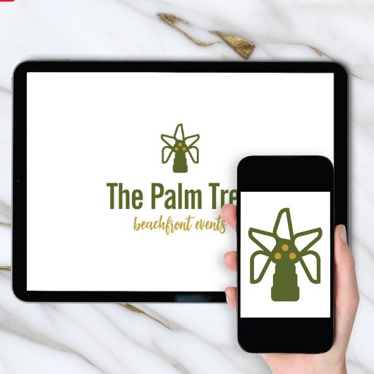 Logo Download Coconut Palm Tree Tropical Brand 招待状