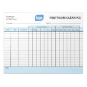 Logo Editable Office Restroom Cleaning Log Notepad ノートパッド (正面)