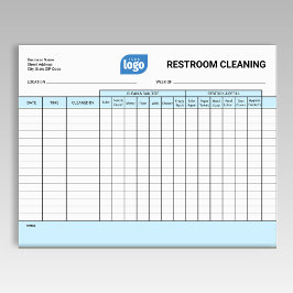 Logo Editable Office Restroom Cleaning Log Notepad ノートパッド