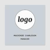 Logo Employee Staff Powder Blue Magnetic or Pin 名札 (正面)