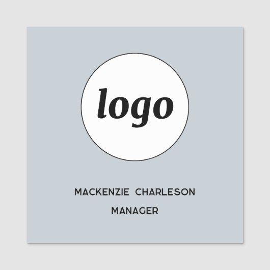 Logo Employee Staff Powder Blue Magnetic or Pin 名札 (正面)