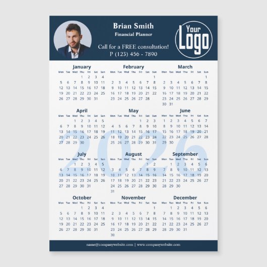 Logo Financial Planner 2026 Calendar Magnet (正面)