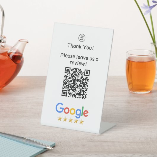 Logo Google Leave A Review QR Code Business 台座サイン (インサイチュ)