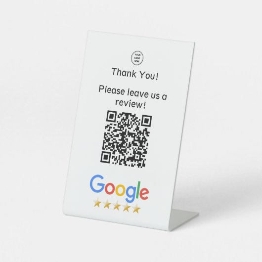 Logo Google Leave A Review QR Code Business 台座サイン (正面)