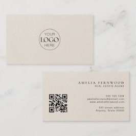 Logo | Luxury Leather Real Estate QR Code 名刺