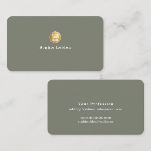 Logo mark with name eucalyptus color コーリングカード (正面/裏面)