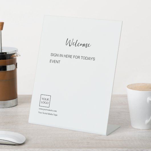 Logo Minimal Business Welcome Sign 台座サイン (インサイチュ)