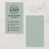 Logo Minimal Modern Vertical Sage Green 名刺 (正面/裏面)