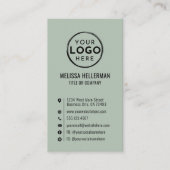 Logo Minimal Modern Vertical Sage Green 名刺 (正面)