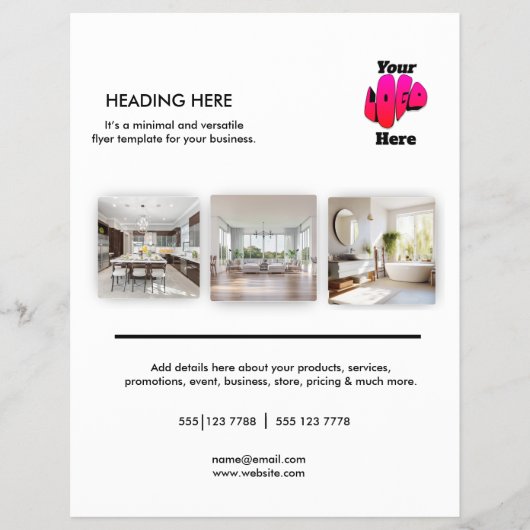 Logo Minimal Photo Business Marketing チラシ (正面)