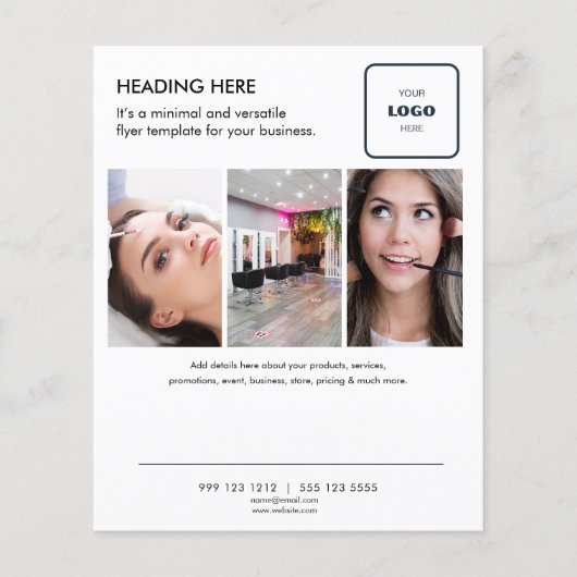 Logo Minimal Photo Business Marketing Flyer チラシ (正面)