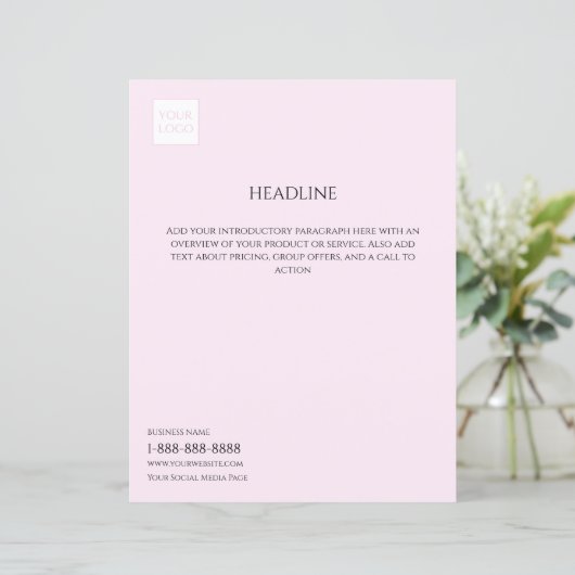 Logo Minimal Pink Business Marketing Flyer (スタンド正面)
