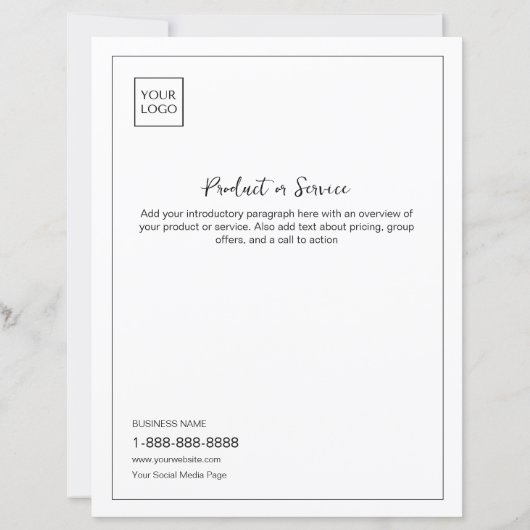Logo Minimal White Business Marketing Flyer (裏面)