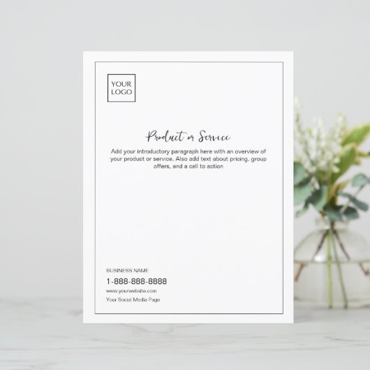Logo Minimal White Business Marketing Flyer (スタンド正面)