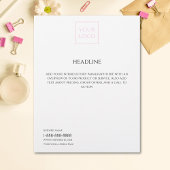 Logo Minimal White Business Marketing Flyer チラシ