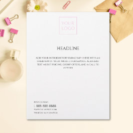 Logo Minimal White Business Marketing Flyer チラシ