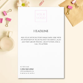 Logo Minimal White Business Marketing Flyer チラシ