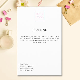 Logo Minimal White Business Marketing Flyer チラシ