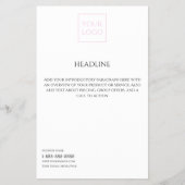 Logo Minimal White Business Marketing Flyer チラシ (正面)