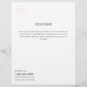Logo Minimal White Business Marketing Flyer チラシ (裏面)