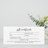 Logo Minimalist Script Modern Gift Certificate (スタンド正面)
