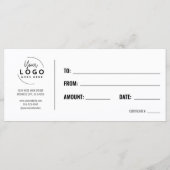 Logo Modern Black Business Gift Certificate (裏面)