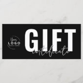 Logo Modern Black Business Gift Certificate (正面)