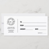 Logo Modern Black Gold Business Gift Certificate (裏面)