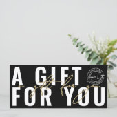 Logo Modern Black Gold Business Gift Certificate (スタンド正面)
