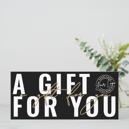 Logo Modern Black Gold Business Gift Certificate (スタンド正面)