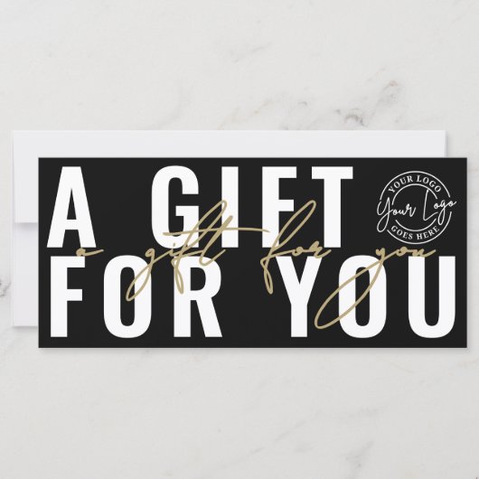 Logo Modern Black Gold Business Gift Certificate (正面)