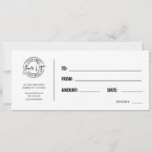 Logo Modern Black Gold Business Gift Certificate 招待状 (裏面)