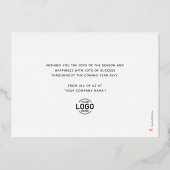 Logo Modern Navy Blue Decor White Business Gold 箔シーズンカード (裏面)